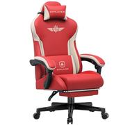 GTPLAYER Sedia da gaming, ergonomica, in Pelle sintetica con supporto lombare, sedia PC con schienale allargato, portata fino a 150 kg, colore rosso