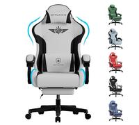 GTPLAYER Sedia da gaming, ergonomica, in Tessuto tecnico, con supporto lombare, sedia PC con schienale allargato, portata fino a 150 kg, colore: grigio