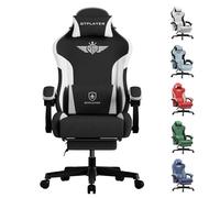GTPLAYER Sedia da gaming, ergonomica, in Tessuto tecnico, con supporto lombare, sedia PC con schienale allargato, portata fino a 150 kg, colore: nero