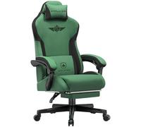 GTPLAYER Sedia da gaming, ergonomica, in Tessuto tecnico, con supporto lombare, sedia PC con schienale allargato, portata fino a 150 kg, colore: verde