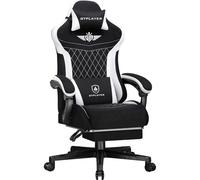 GTPLAYER Sedia da gaming, ergonomica, in Tessuto tecnico, con supporto lombare, sedia PC con schienale allargato, portata fino a 150 kg, colore: nero