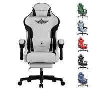 GTPLAYER Sedia da gaming, ergonomica, in Tessuto tecnico, con supporto lombare, sedia PC con schienale allargato, portata fino a 150 kg, colore: grigio