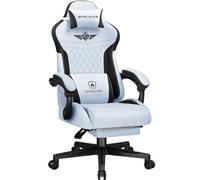 GTPLAYER Sedia da gaming, ergonomica, in Velluto di alta qualità, con supporto lombare, sedia PC con schienale allargato, portata fino a 150 kg, azzurro