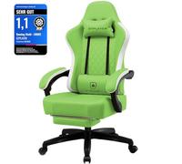 GTPLAYER Sedia da gaming, poltrona ergonomica da gaming, sedia da scrivania in similpelle, cuscino di seduta a molle, braccioli e poggiapiedi collegabili, portata massima 150 kg.