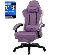 GTPLAYER Sedia da gaming, poltrona ergonomica da gaming, sedia da scrivania in similpelle, cuscino di seduta a molle, braccioli e poggiapiedi collegabili, portata massima 150 kg.