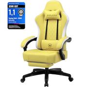 GTPLAYER Sedia da gaming, poltrona ergonomica da gaming, sedia da scrivania in similpelle, cuscino di seduta a molle, braccioli e poggiapiedi collegabili, portata massima 150 kg.