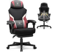 GTPLAYER Sedia da gioco con poggiapiedi, sedia da ufficio ergonomica con schienale in rete, sedia da scrivania, poltrona da gioco in tessuto per casa e ufficio