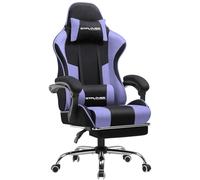 GTPLAYER Sedia da gioco ergonomica, sedia da gioco, sedia da ufficio, sedia da gioco con schienale regolabile a 135°, altezza regolabile, seduta in tessuto viola