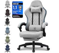 GTPLAYER Sedia da gioco in tessuto con poggiapiedi, sedia ergonomica da scrivania per computer con cuscino a molle insacchettate, supporto lombare per casa e ufficio, supporto lombare resistente