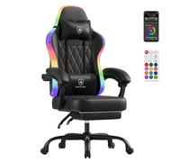 GTPLAYER Sedia da gioco, sedia da ufficio, sedia da gioco con barra luminosa a LED, sedia da giocatore, schienale con custodia, sedia ergonomica in PC con telecomando