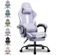 GTPLAYER Sedia da gioco, sedia da ufficio traspirante in tessuto di alta qualità, ergonomica PC, sedia da ufficio regolabile e girevole con poggiapiedi, viola