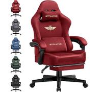 GTPLAYER Sedia da gioco, traspirante, sedia da ufficio, ergonomica, in tessuto di alta qualità, ergonomica, schienale regolabile a 160°, poggiapiedi estraibile, rosso