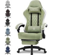 GTPLAYER Sedia da ufficio e da gioco con cuscino a molle insacchettate, braccioli e poggiapiedi articolati, sedia per computer ergonomica con schienale alto con supporto lombare