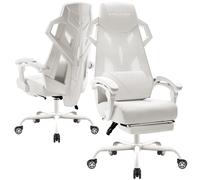 GTPLAYER Sedia da ufficio ergonomica Sedia da scrivania Sedia da gioco Sedia girevole Supporto lombare regolabile Poggiatesta Sedia direzionale adatta alla schiena con braccioli di collegamento Ruote