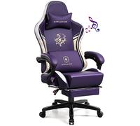GTPLAYER Sedia Gaming Ergonomica Poltrone con Altoparlanti Bluetooth e Poggiapiedi Sedia Gamer Reclinabile Serie Dragon Sedia Ufficio con Poggiatesta e Cuscino Lombare per Lavoro e Gioco Viola