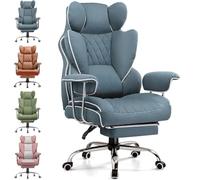 GTPLAYER Sedia Gaming Ergonomica Sedia da Gaming Reclinabile Sedia Ufficio con Poggiapiedi Sedia Gamer Schienale Regolabile per Lavoro e Gioco tessuto tecnologico blu lago