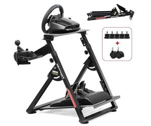 GTPLAYER Supporto del volante per il volante da gioco G923 G29 G920 T300RST500RS Force Feedback e cambio TH8A V1 - Poggiapiedi regolabile in altezza, rosso (Pro Red)