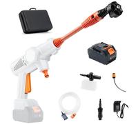 Gtremulent Idropulitrice Portatile Senza Fili 60Bar/870PSI: Pistola Alta Pressione Professionale a Batteria con Autoadescante - Kit Completo Schiumogeno per Auto/Terrazzo/Balcone/Facciate