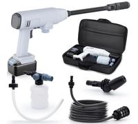 Gtremulent Pulitore ad alta pressione senza fili portatile 435 PSI: pistola a batteria 21 V 4,0 Ah con tubo 5 m - kit lavaggio auto/balcone/terrazza/facciata casa e pulizia aria condizionata
