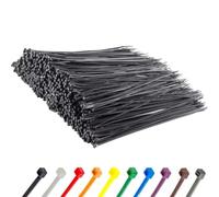 GTSE Fascette con zip nere da 14 pollici, confezione da 1000, resistenza da 50 libbre, fascette stringicavo in nylon lunghe resistenti ai raggi UV, fascette autobloccanti da 14 pollici