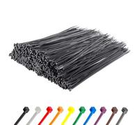 GTSE Fascette con zip nere da 8 pollici, confezione da 1.000, resistenza da 8,2 kg, fascette stringicavo in nylon resistente ai raggi UV, fascette autobloccanti da 8 pollici