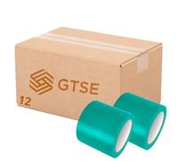 GTSE Nastro di marcatura per pavimento, 100 mm x 33 m, verde - per piste da ballo e palestre, 12 Rotoli