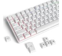 GTSP 135 - Set di tastiere a profilo ciliegio Doubleshot Legends con barra spaziatrice 6.25U/6U per interruttori Cherry MX e TKL ALT 65% tastiera da gioco full-size, bianco minimalista