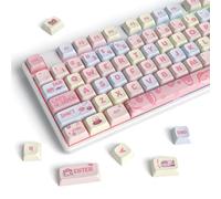 GTSP Keycaps 87 Custom Gaming keycap Set Double-Shot per Cherry Mx Gateron Kailh Switch (fragole rosa)