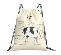 GTTDFASJ Anatomia di una mucca zaini alla moda portatili con coulisse tascabili per uomo donna e scuola