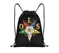 GTTDFASJ Borse con coulisse personalizzate con emblema OES dell'Ordine della Stella d'Oriente per donne e uomini zaini sportivi portatili zaini per la spesa e la palestra