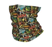GTTDFASJ Copricapo Multifunzione Bandana scaldacollo con stampa maschera avvolgente sciarpa passamontagna multifunzione per equitazione per uomo e donna cult dell'orrore universale mostri film