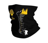 GTTDFASJ Copricapo Multifunzione Buen Camino De Santiago Bandana Ghetta per il collo Protezione solare Copri sciarpa per il viso Donna Uomo Fascia per capelli Passamontagna