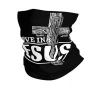 GTTDFASJ Copricapo Multifunzione Credo in Gesù Fascia invernale Scaldacollo Uomo Escursionismo Caccia Sciarpa tubolare Cristianesimo Fede Bandana Ghetta per il viso
