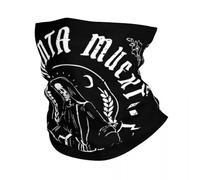 GTTDFASJ Copricapo Multifunzione La Santa Muerte Teschio Bandana Al Collo Ghetta Stampato Saint Morte Goth Messicano Maschera Sciarpa Fascia Di Equitazione Unisex Adulto Per Tutta La Stagione