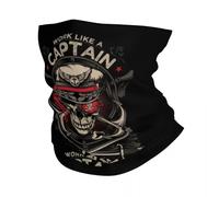 GTTDFASJ Copricapo Multifunzione Lavora come un capitano festeggia come un pirata fascia invernale scaldacollo sciarpa tubolare da campeggio bandana da marinaio con teschio nautico