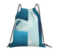 GTTDFASJ Essere liberi - Zaini a forma di capodoglio saltatore borse con coulisse portatili alla moda borsa sportiva con coulisse borse per libri