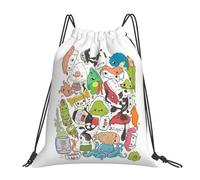 GTTDFASJ Sushi Bar The Point Of Nori Turn Zaini Moda Borse Portatili con Coulisse Borsa Sportiva Zaini per Uomo Donna Scuola