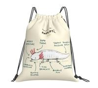 GTTDFASJ Zaini Anatomia di un Axolotl borse con coulisse portatili alla moda borse per libri per uomo donna e studenti