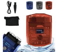 Gttwin7 Razor Dual-Engine Electric Shaver for Men, IPX6 Waterproof Wet & Dry Shaving, Mini Portable Electric Shaver for All Beard Types, Advanced Mech Design (Red)