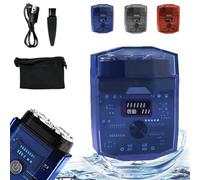 Gttwin7 Razor Dual-Engine Electric Shaver for Men, IPX6 Waterproof Wet & Dry Shaving, Mini Portable Electric Shaver for All Beard Types, Advanced Mech Design (Blue)