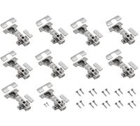 GTV - 10 cerniere idrauliche ECHC, sovrapposte - cerniera con smorzamento - arresto angolare - piastra di montaggio H=0 con viti europee - chiusura silenziosa - cerniera per mobili