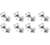 GTV - 4 cerniere idrauliche ECHC, sovrapposte - cerniera con smorzamento - arresto angolare - piastra di montaggio H:0 con viti europee - chiusura silenziosa - cerniera per mobili (Confezione da 2)