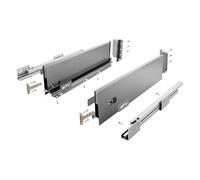 GTV AXIS Cassetto, H178 mm, L450 mm, grigio Soft Close, completamente estraibile, versione C, estraibile, sistema di guida silenzioso, con telai in acciaio