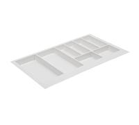 GTV - Axispace - Inserto per cassetto, portaposate per cassetti, portaposate, inserto per cassetto, armadio da cucina, vassoio posate, in plastica, colore: bianco, 840 x 472 mm