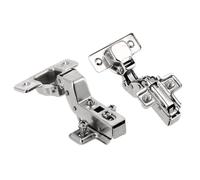 GTV Base per Cerniera Silento Pro PZ-HCSL-H0-BEO, Montaggio Clip-On, Acciaio Nichelato, Altezza H0, Interasse 32 mm, per Mobili e Ante, Argento