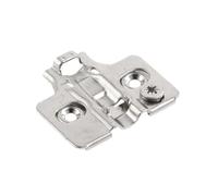 GTV Basetta per Cerniera Silento Pro PZ-HCSL3D-H0-BEO, Regolazione 3D Eccentrica, Montaggio Clip-On, Altezza H0, Interasse 32 mm, Acciaio Nichelato, Argento