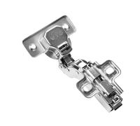 GTV Cerniera Ammortizzata per Mobili FCHC, Scomparsa a Scodellino da 35mm, Regolazione 3D, Montaggio Clip-On, Collo 0 Sormonto Totale, Set da 2, Argento