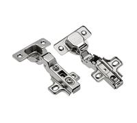 GTV Cerniera Gemellare CONL ZP-CONL08-BE, per Ante Accoppiate, Regolazione 3D, Montaggio Clip-On, Collo H0, Foro 35 mm, Finitura Nichelata