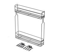 GTV Cestello Estraibile Cargo KO-BO150PK-60, 2 Ripiani per Mobile da 150 mm, Portata 15 kg, Montaggio Universale, Acciaio, Senza Guide, Antracite