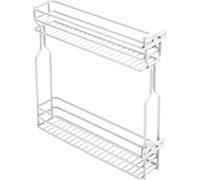 GTV Cestello Estraibile Cargo Movix, 2 Ripiani per Base Cucina 150 mm, Montaggio Laterale, Portata 15 kg, profondità 478 mm, Salvaspazio Dispensa, Bianco